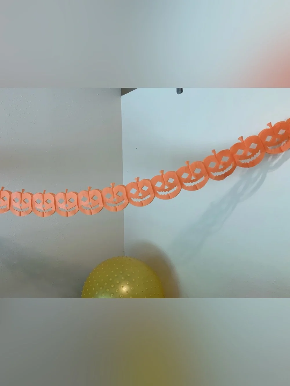 Halloween Pumpkin Jack-O'-Lantern Paper Garland - Orange